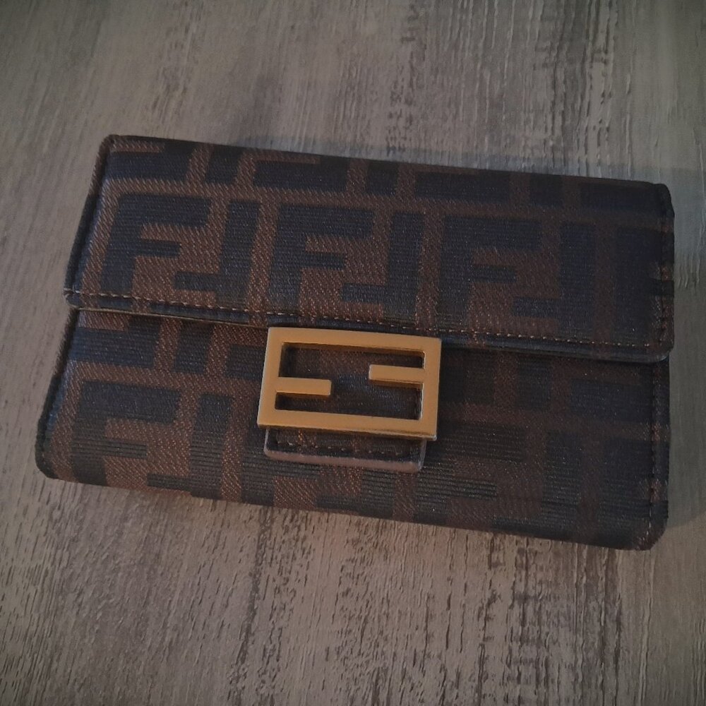 Fendi Trifold Zucca Baquette Wallet